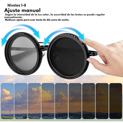 Gafas de Sol Steampunk con Tinte Ajustable 1–9 Niveles y Lentes Polarizadas UV400